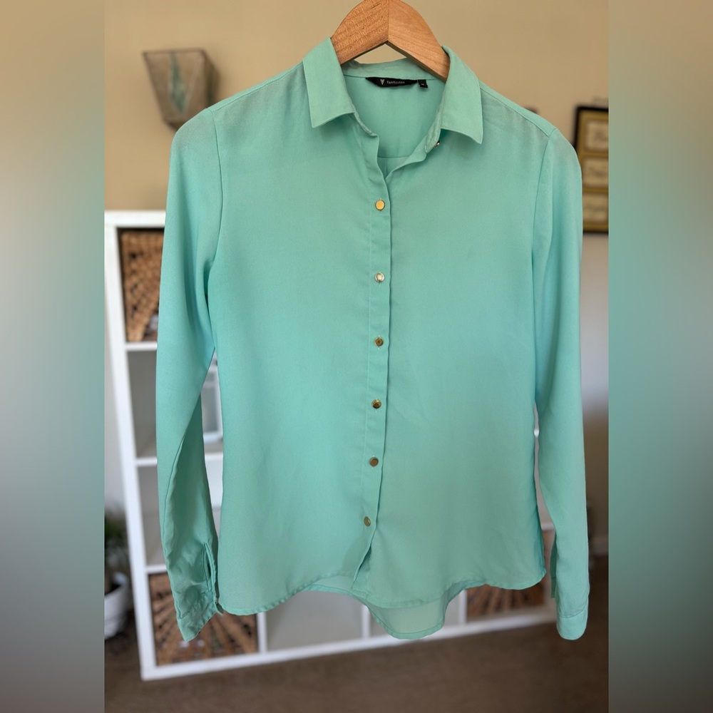 Van Heisen Mint Plain Long Sleeve Blouse